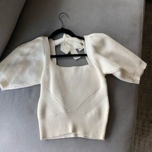 Minkpink cropped puff shortsleeved sweater